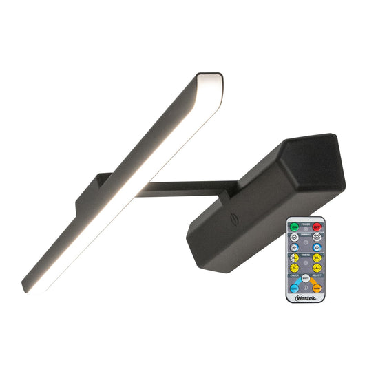 13" Decorative Adjustable White Matte Black Picture Light with Remote