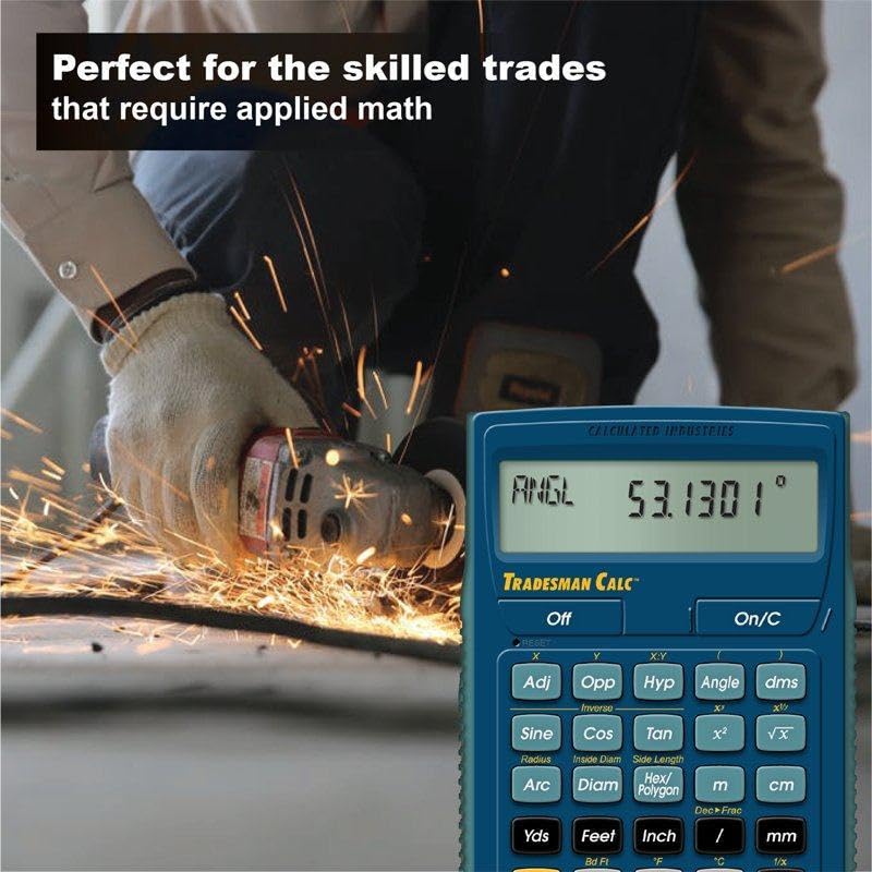 Calculated Industries 4400 TradesmanCalc Technical Trades Dimensional Trigonometry and Geometry Math and Conversion Calculator Tool for Tech Students