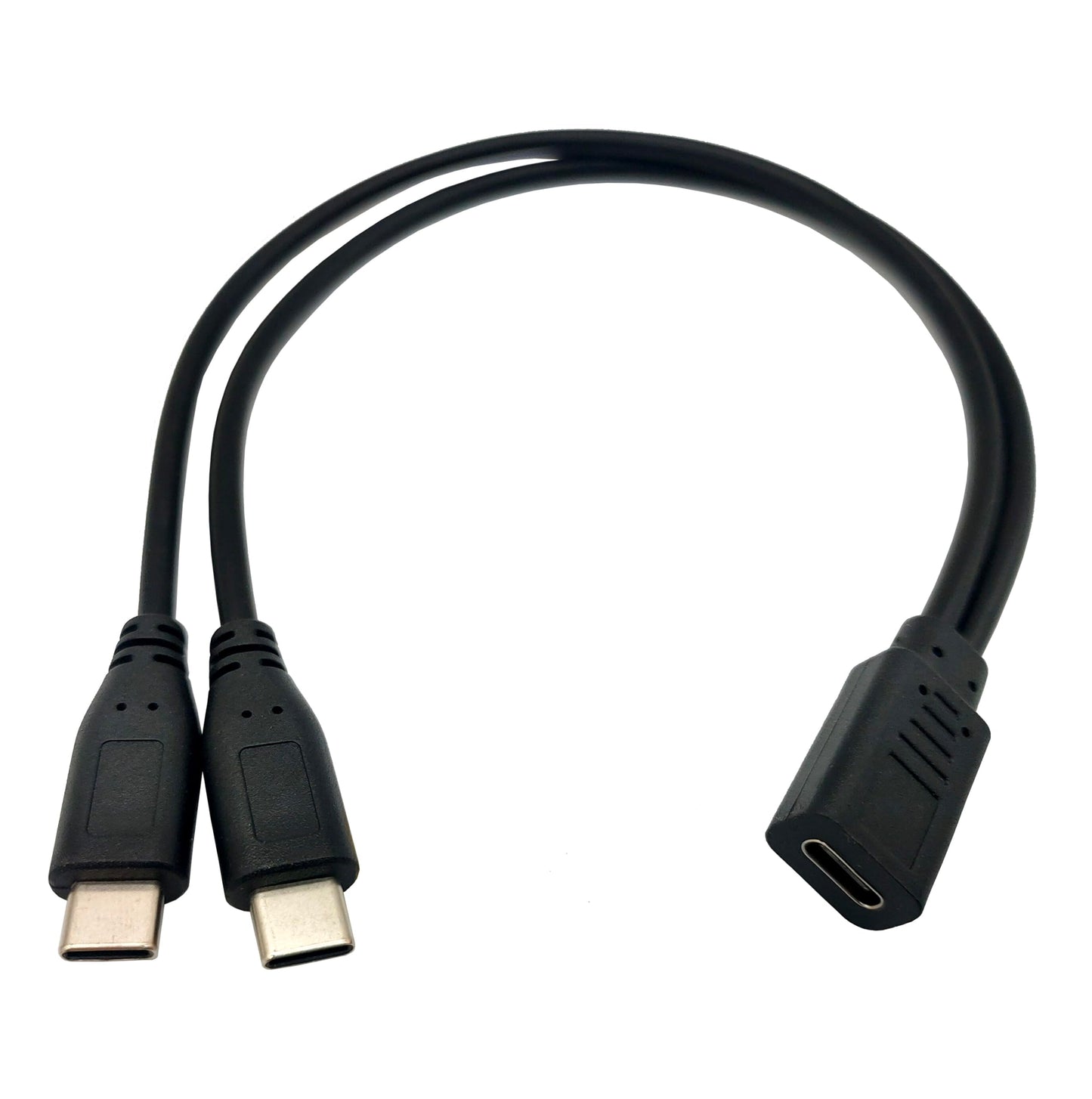 Qaoquda USB C Splitter Charge Cable,1 Feet USB Type C 1 Female to 2 Dual Male Y Splitter Extension Charging Cable(Only for Charging,Can't Transmit