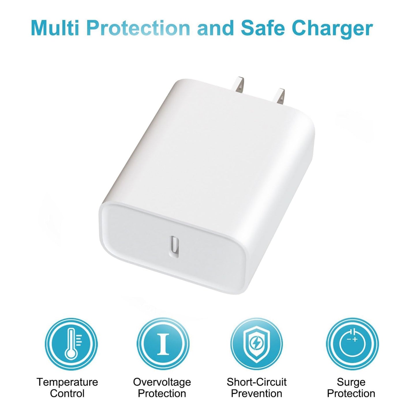 ZOVARIN USB C Charger Block Fast Charging,Charger Adapter,4 Pack Type C Wall Charger with 6FT Fast Charging Cable for iPhone 17/17 Plus/17 Pro