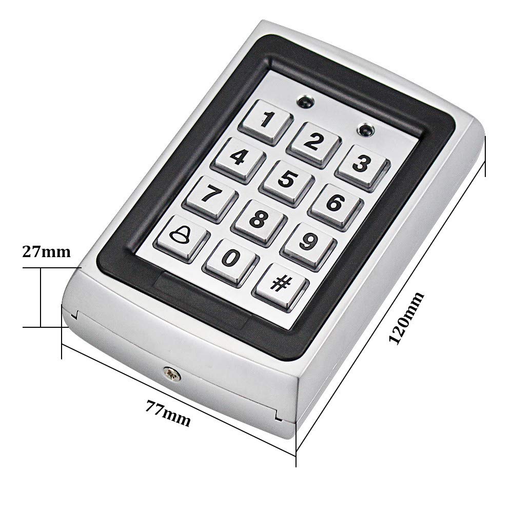 OBO HANDS 10 RFID Keychains + Waterproof Rain Cover + RFID Metal Keypad Supports 1000 Users Wiegand-26 Interface (Input/Output)