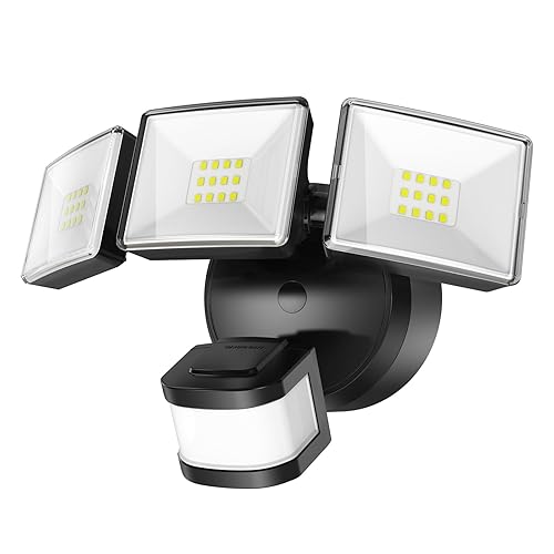 OREiN Motion Sensor Outdoor Flood Light, 26W 3500LM LED Security Light, 240° 40FT Detection, Dusk to Dawn/Auto/Test Modes, IP65 Waterproof for Garage