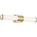 Nuvo 62/1602 Caper LED Vanity Brushed Brass with Frosted Lens, Gold