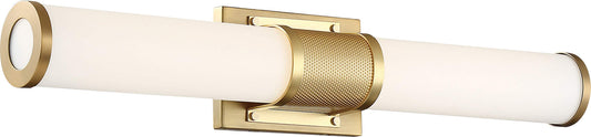 Nuvo 62/1602 Caper LED Vanity Brushed Brass with Frosted Lens, Gold