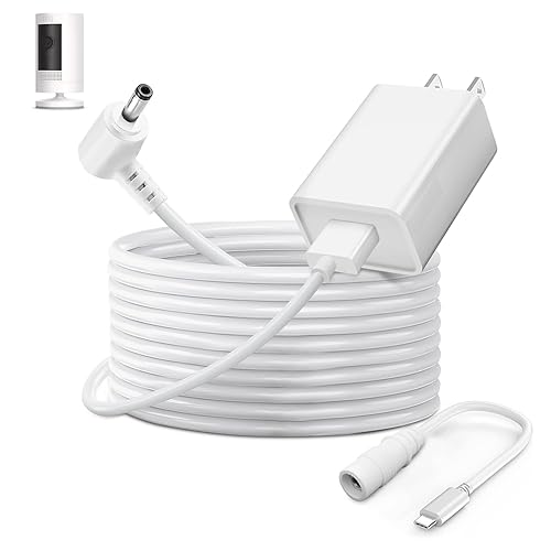 Power Adapter Charger Cord Compatible with Ring Stick Up Cam Battery/Plug-in 3rd Gen/2nd Gen & Ring Pan Tilt Stick Up Camera, Indoor/Outdoor