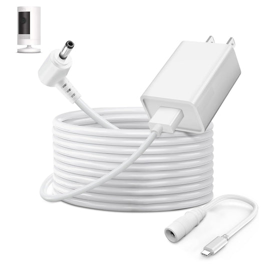 Power Adapter Charger Cord Compatible with Ring Stick Up Cam Battery/Plug-in 3rd Gen/2nd Gen & Ring Pan Tilt Stick Up Camera, Indoor/Outdoor