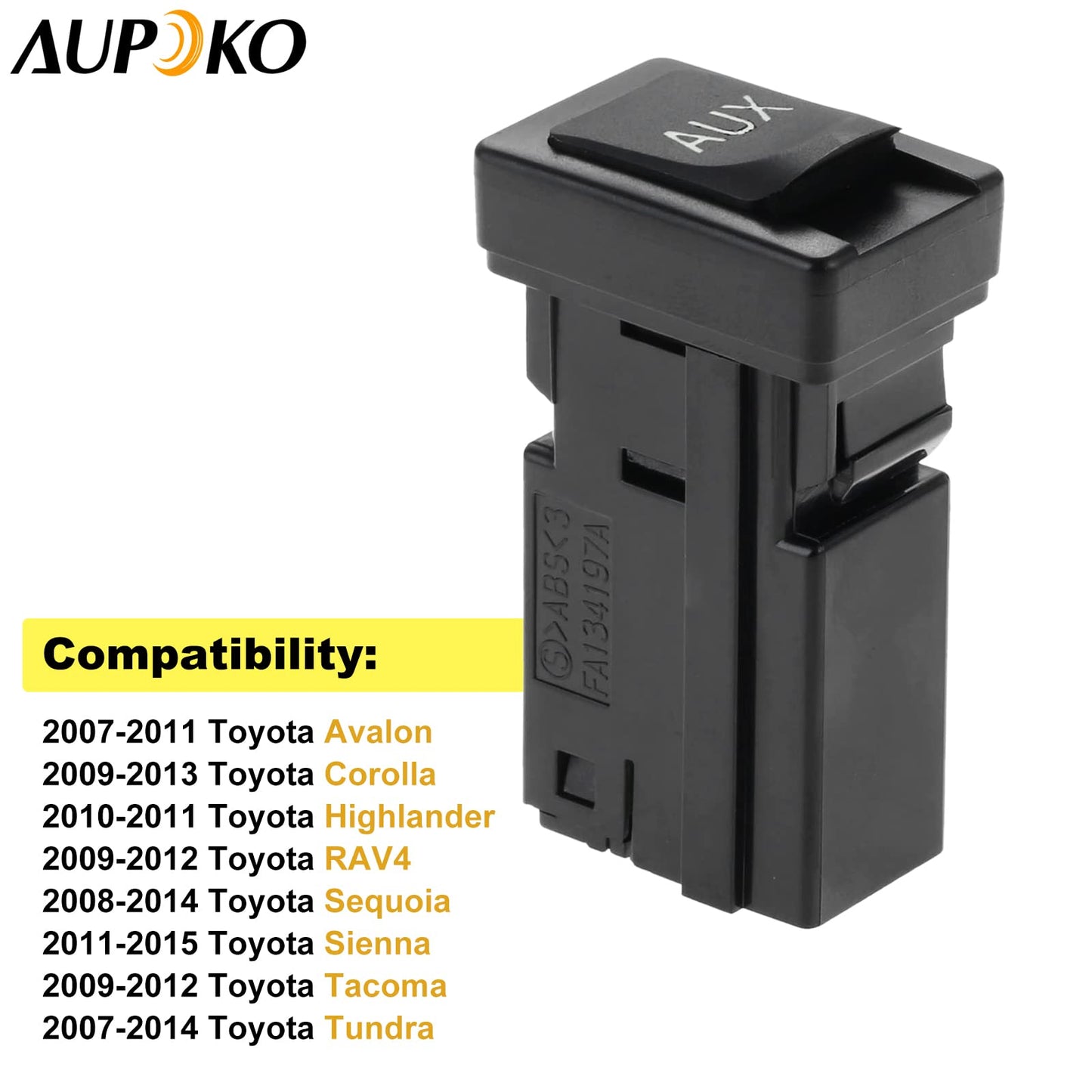 Aupoko 86190-02010 Aux Port, Auxiliary Stereo Adapter, Replacement for Toyota Avalon, Corolla, Highlander, RAV4, Sequoia, Sienna, Tacoma, Tundra