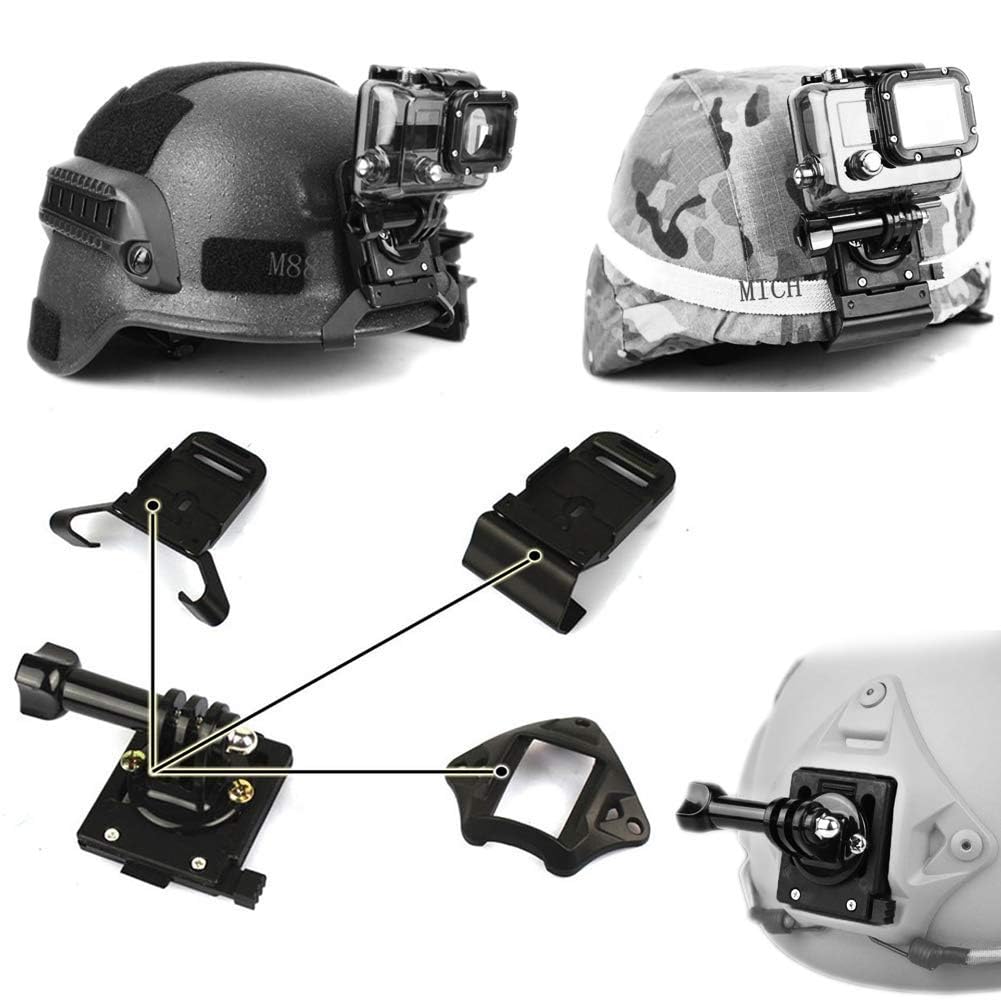 ArmorMason Universal Mount Plate Camera/Light Bracket for NVG Helmet Shroud (Black)
