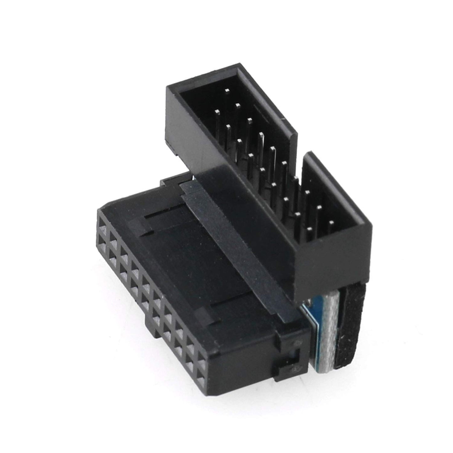DGZZI USB 3.0 90 Degree Adapter Black USB 3.0 19Pin/20Pin Male to Female L Turn Right Angle Power Adapter Board for Motherboard Up Angled