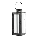 SAFAVIEH Lighting Collection Lorient Large Black/Clear Glass Decorative Outdoor Lantern Set of 2