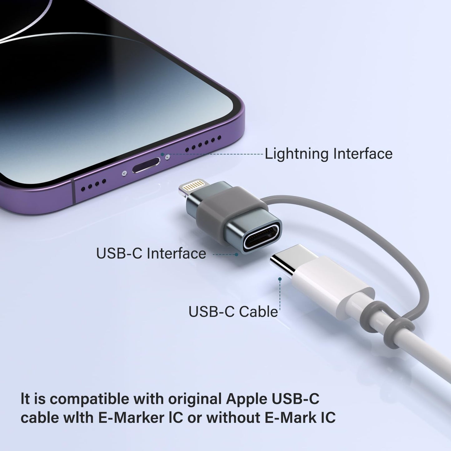 USB C Type C to Lightning Adapter ?4 Pack? 1.8-2.2A 15W Fast Charging Support Data Sync,Lightning to USB Type C Cable Adapter