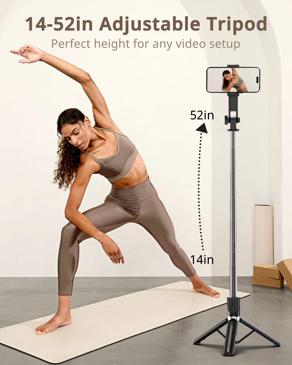 UBeesize Selfie Stick Tripod for iPhone and Android, 52'' Extendable Phone Tripod Stand with Remote, Portable Selfie Sticks with Phone Holder
