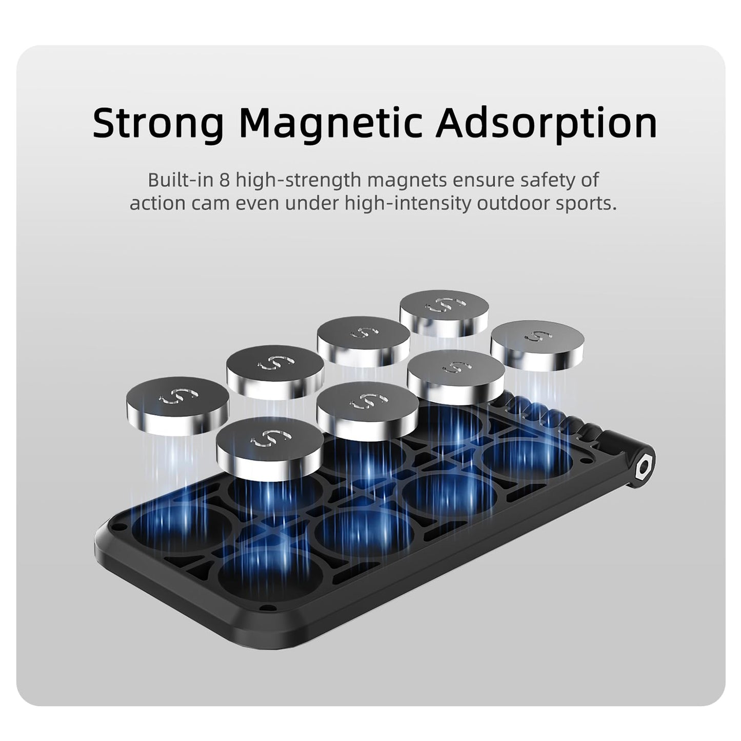 CAPART Action Camera Magnetic Mount for Go Pro Hero 13 12 11/ Insta360 X5 X4 X3 ACE PRO/DJI OSMO 360 Nano Action 5 Pro 4 3 Pocket 3 2, Rotatable