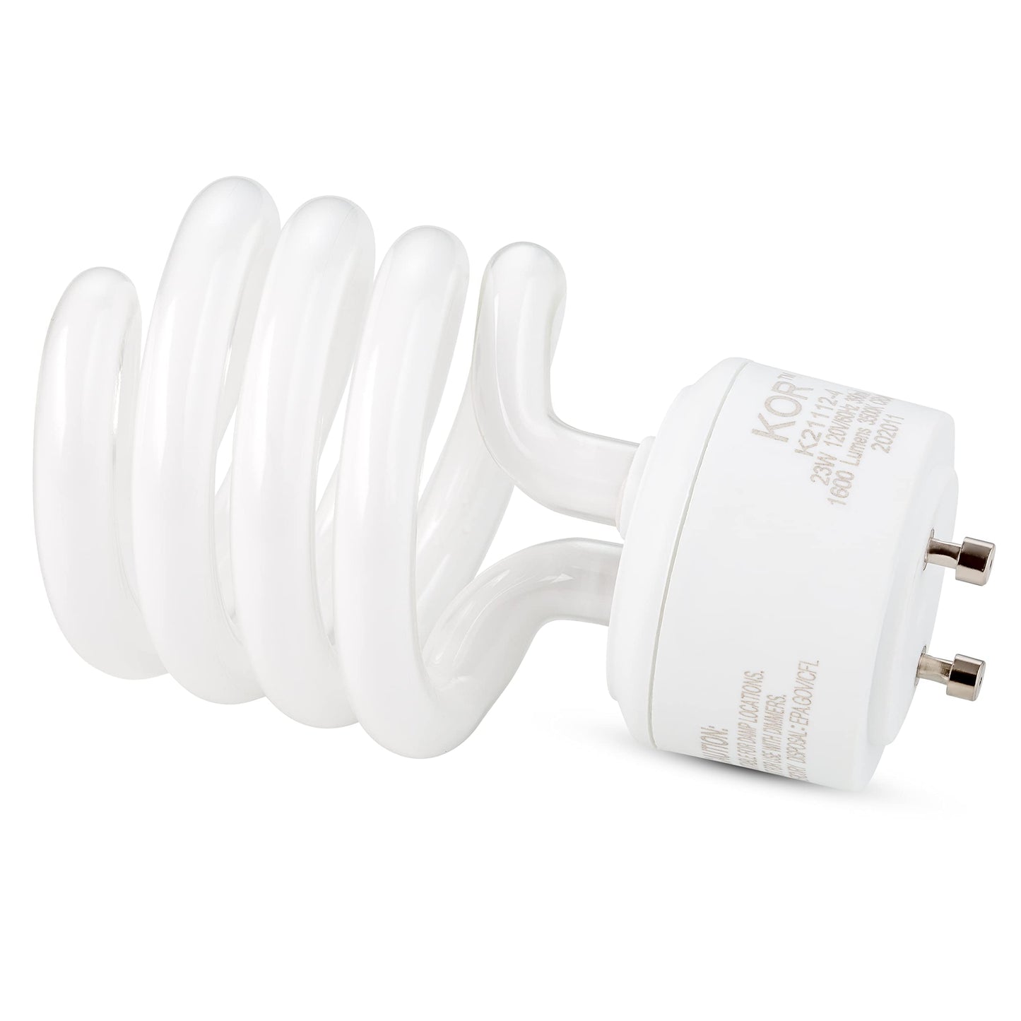 KOR GU24 Base CFL Bulbs, 23W 100W Equivalent, 5000K Bright White, 4-Pack