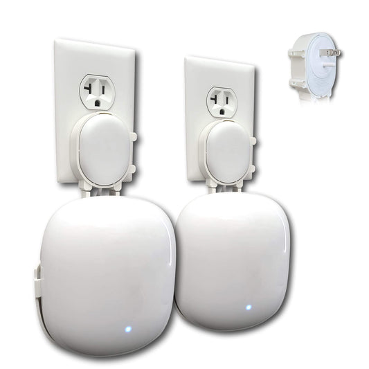 The Nest WiFi Pro Genie Wall Mount Outlet Holder Stand (2-Pack) | Lowest Profile | Open Access | No Messy Screws or Tape | Reinforced Support |