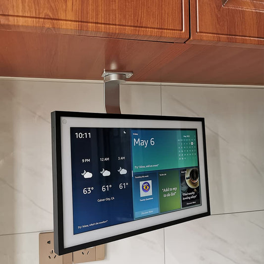 ATOPHK Under-Cabinet Mount? for Ech_ooo Show 15?Keeps Echo Off The Counter and Turns Side to Side?Ceiling or Under-Cabinet Mount Silver 026-02