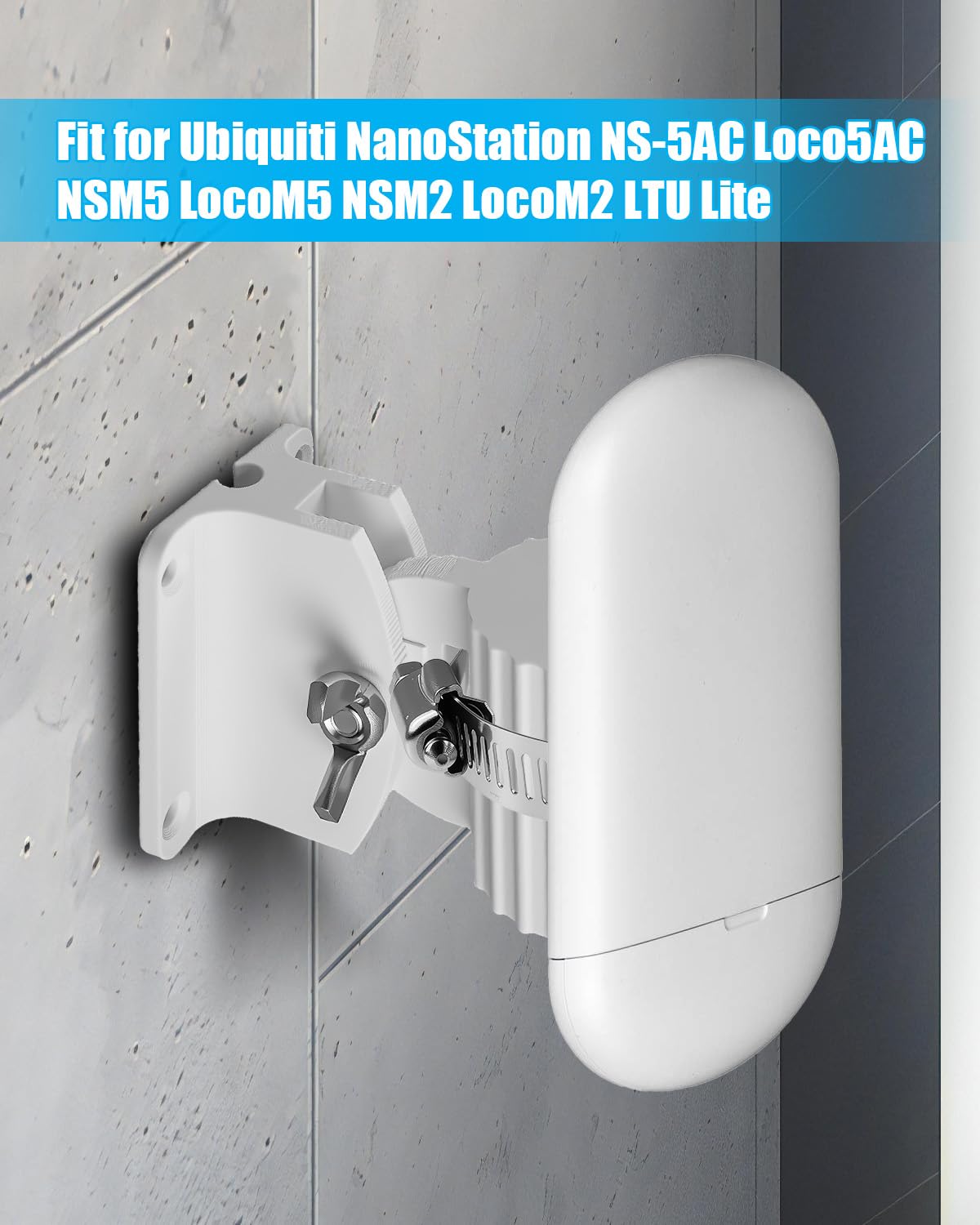Universal Wall Mount Bracket Fit for Ubiquiti NanoStation NS-5AC Loco5AC NSM5 LocoM5 NSM2 LocoM2 LTU Lite - Adjustable Outdoor Wireless Bridge Mount