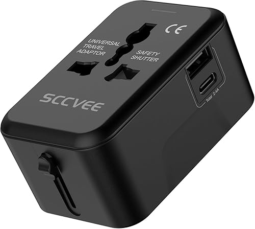 Universal Travel Adapter with USB C, International Power Plug Adapter All in One Worldwide Travel Adapter Power Converters Wall Charger AC Power Plug…