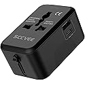 Universal Travel Adapter with USB C, International Power Plug Adapter All in One Worldwide Travel Adapter Power Converters Wall Charger AC Power Plug…