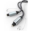 Bicmice Optical Audio Cable Nylon-Braided Toslink Optical Cable for Soundbar Stereo Systems Home Cinema Xbox/PS3/PS4/PS5 DVD Amplifier Speaker Fiber