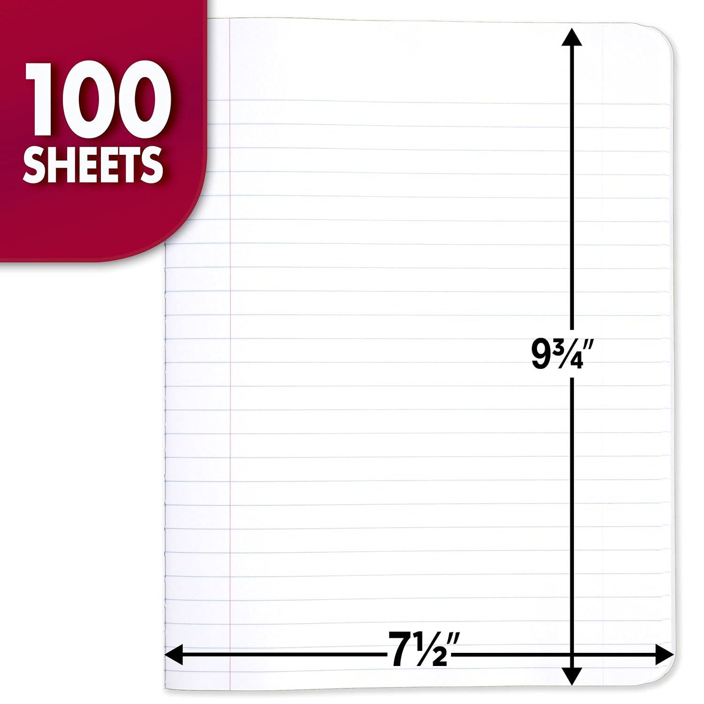 Mead Composition Notebook, Wide Ruled Paper, 7-1/2" x 9-3/4", 100 Sheets, Blue Marble (09918AY7)