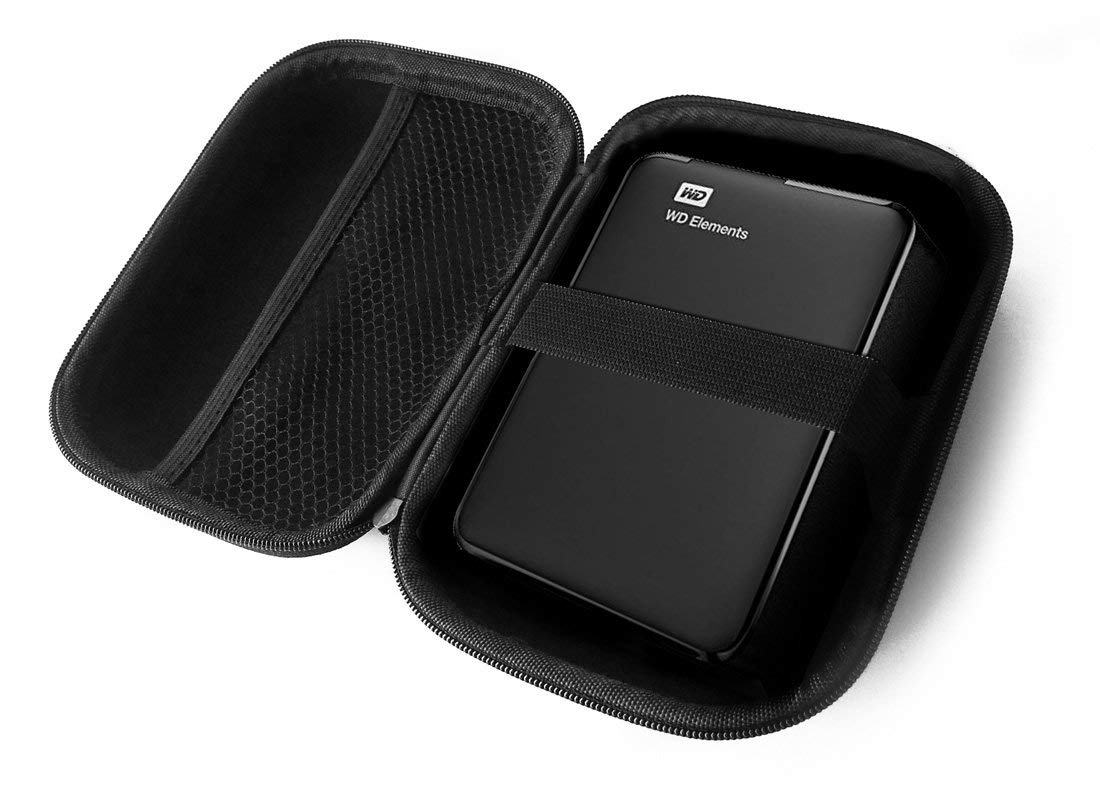 FitSand (TM) Travel Zipper Carry EVA Hard Case for WD 1TB 2TB 3TB 4TB Elements Portable External Hard Drive