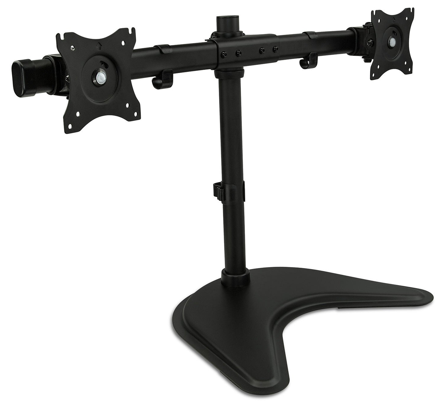Mount-It! Free Standing Dual Monitor Stand | Double Monitor Desk Mount | Fits Two x 19 20 21 22 23 24 27 Inch Computer Screens | 2 Heavy Duty Height