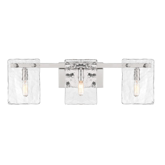Savoy House 8-8204-3-109 Genry Coastal Farmhouse Handmade Water Glass Bathroom Vanity Wall Light, 3-Light 180 Total Watts, 8" H x 25" W, Polished