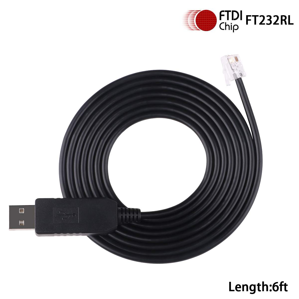 Green-utech USB to RS232 RJ9 4P4C Console Serial Cable for Ioptron Equatorial IEQ30 Pro CubePro Cube-II SkyGuider Pro EMC60 AZ Mount Pro ZEQ25 SmartEQ