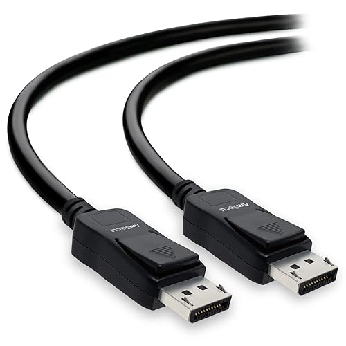 AmSecu Display Cable to Display Cable 1.2, Long 25ft Cable for Computer Monitor with Latch & Release Button, Up to 4K @ 60hz, 1440p @ 144Hz, 1080p @