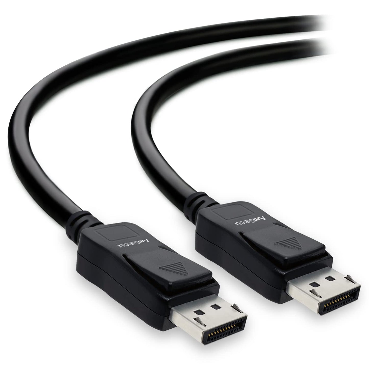 AmSecu Display Cable to Display Cable 1.2, Long 25ft Cable for Computer Monitor with Latch & Release Button, Up to 4K @ 60hz, 1440p @ 144Hz, 1080p @