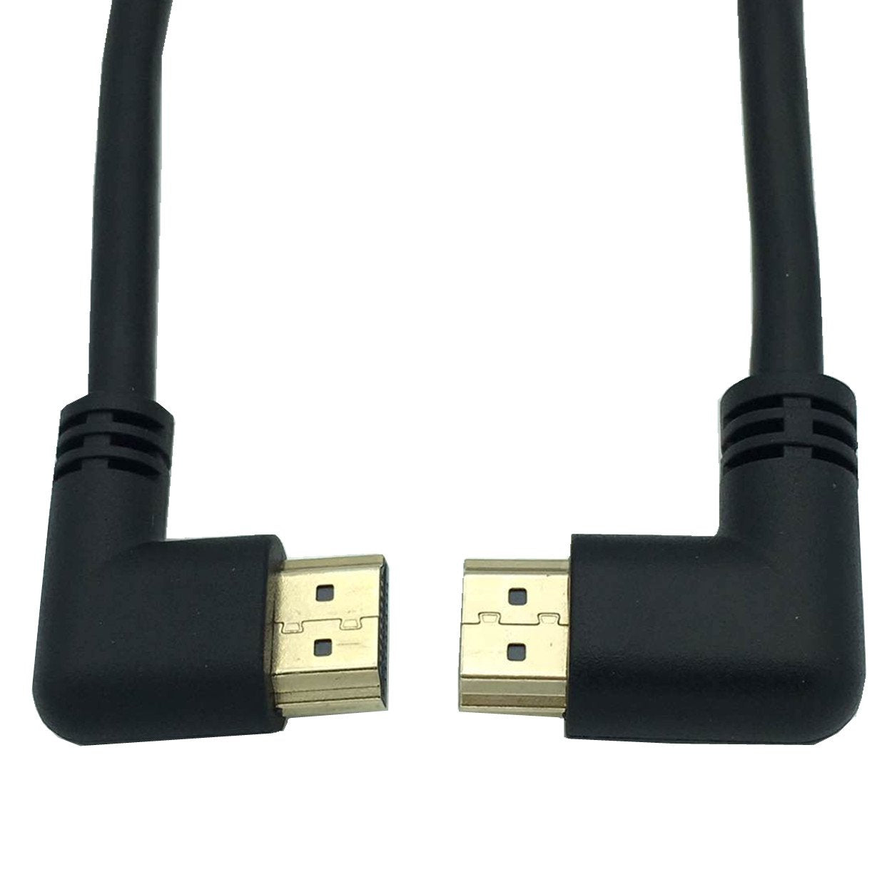 CERRXIAN 0.5m High Speed HDMI 2.0 HDMI Left Angle Male to HDMI Right Angle Male Short Cable Ultra HD 4k x 2k HDMI Cable Supports Ethernet, 3D, 4K
