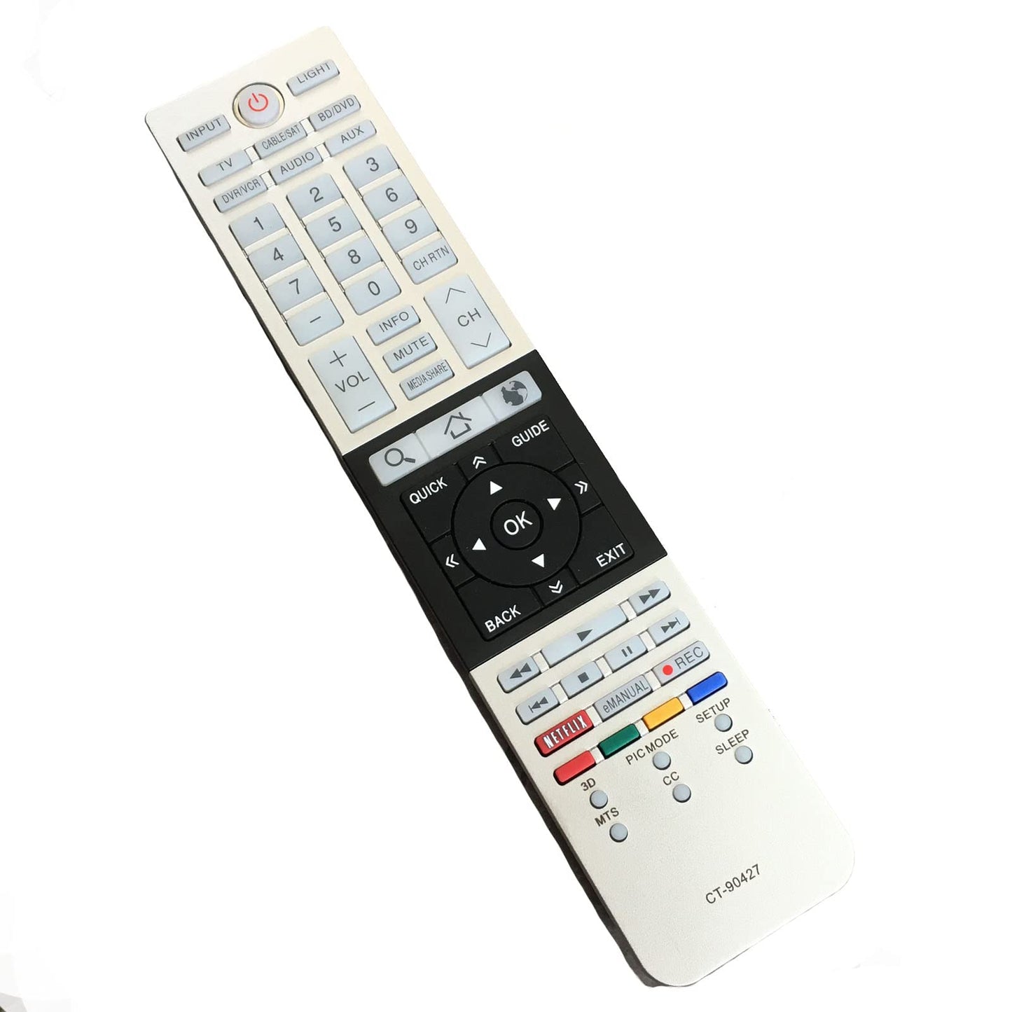 Replacement Remote Control for Toshiba CT-90430 CT-90429 CT-90427 CT-90428 CT-90444 4K Ultra HD Smart TV