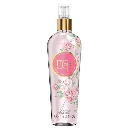 Maja Love Rose Perfumed Body Mist, Delicately Scented to refresh your Body with Flowers Essential Oils 8.1 Fl Oz, Spray Bottle