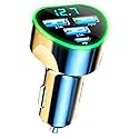 4 in 1 Multi Port USB C Car Phone Charger Adapter with Voltage Display, QC4.0/PPS/AFC Super Fast Cigarette Lighter USB Charge with Volt Meter