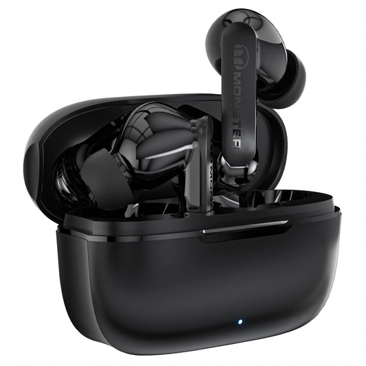Monster N-Lite Clear Talk Wireless Earbuds, IPX8 Waterproof Earphones, Bluetooth 5.3 Headphones with CVC 8.0 Noise Reduction, Fast Charging for Sport