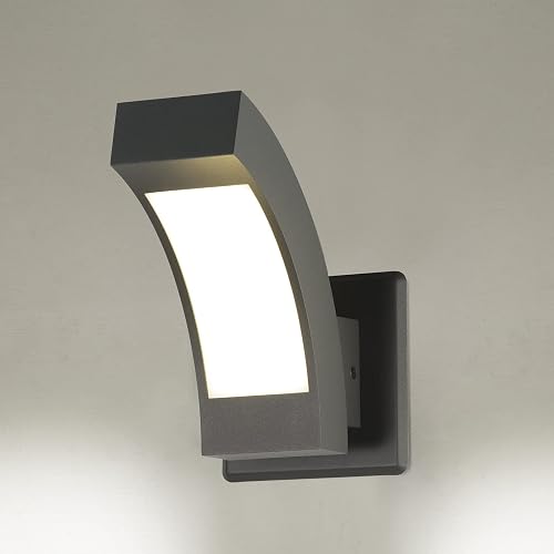 Lustrlach Modern Outdoor Wall Light LED Exterior Light Fixture Waterproof Porch Light Wall Mount Sconce 600LM 7.5W for House Garage Patio Garden Front