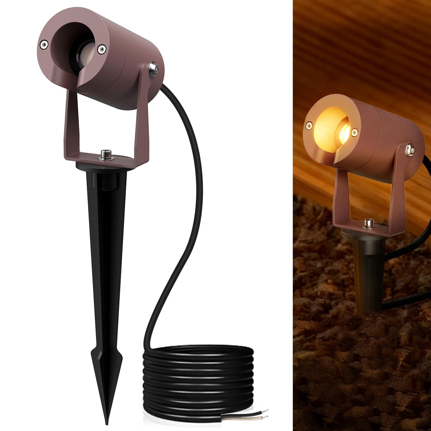 Low Voltage LED Spotlight 3W Outdoor Landscape Lighting, 12V AC/DC Waterproof Spot Lights 3000K Warm White Up Light Heavy Duty Light Fixtures Outdoor