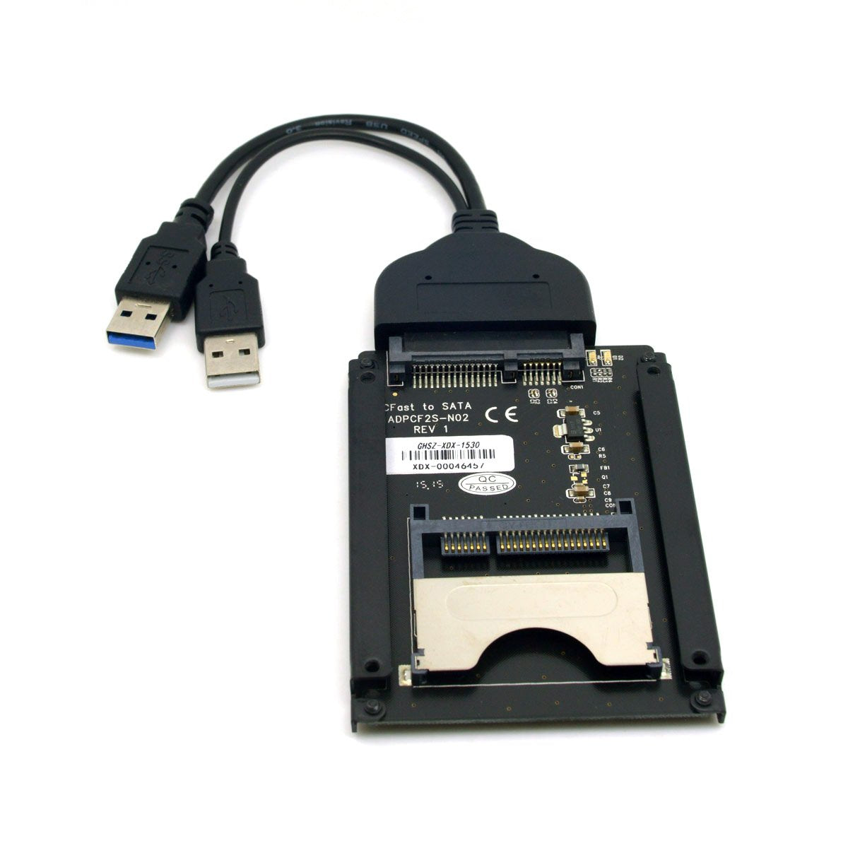 Cablecc SATA 22Pin to USB 3.0 to CFast Card Adapter 2.5 inch Hard Disk Case SSD HDD CFast Card Reader for PC Laptop