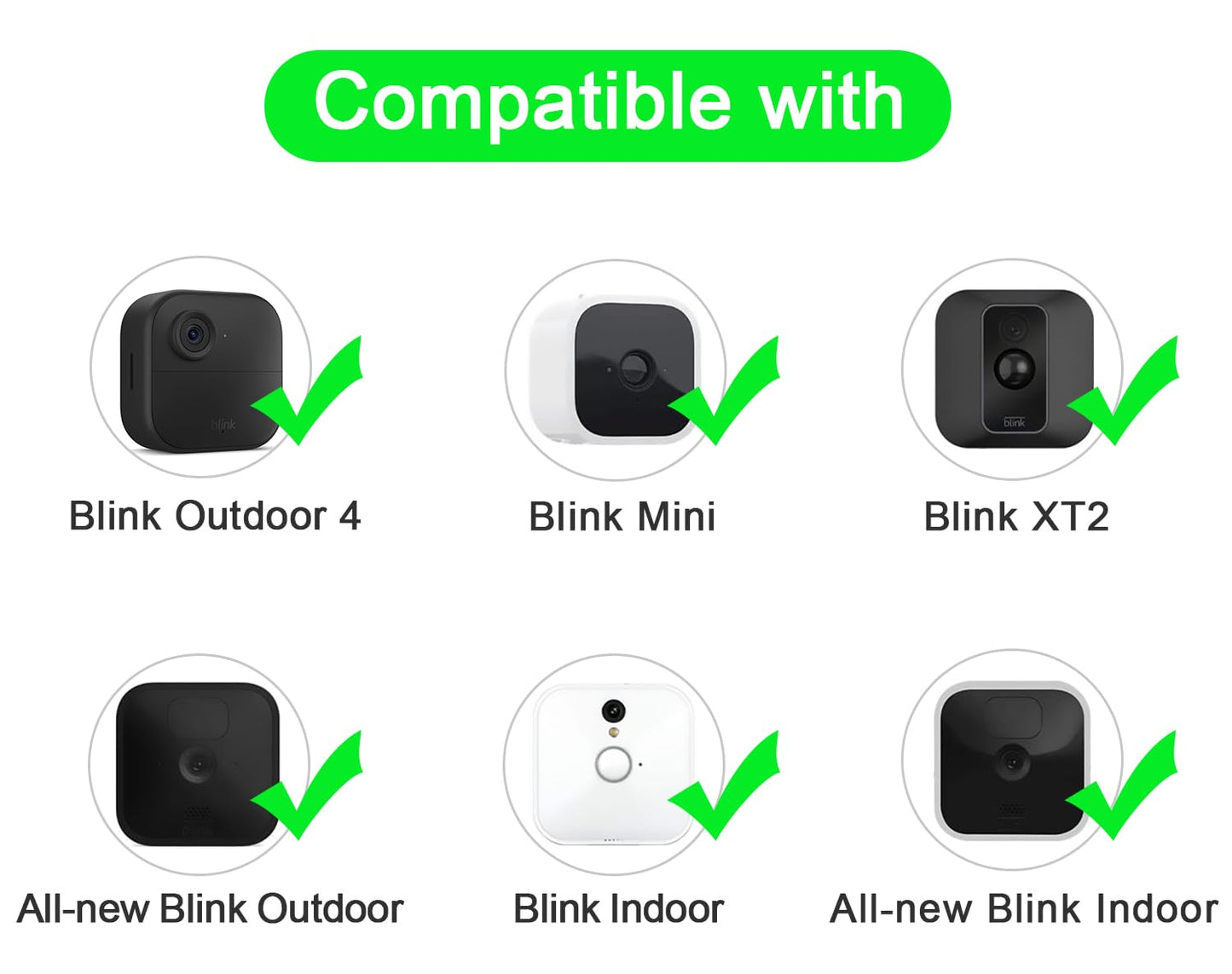 3 Pack Adjustable Mount fit for Blink Outdoor (4th Gen,3rd Gen) Blink XT / XT2, Blink Mini Camera Mounting Bracket, Wall Mount