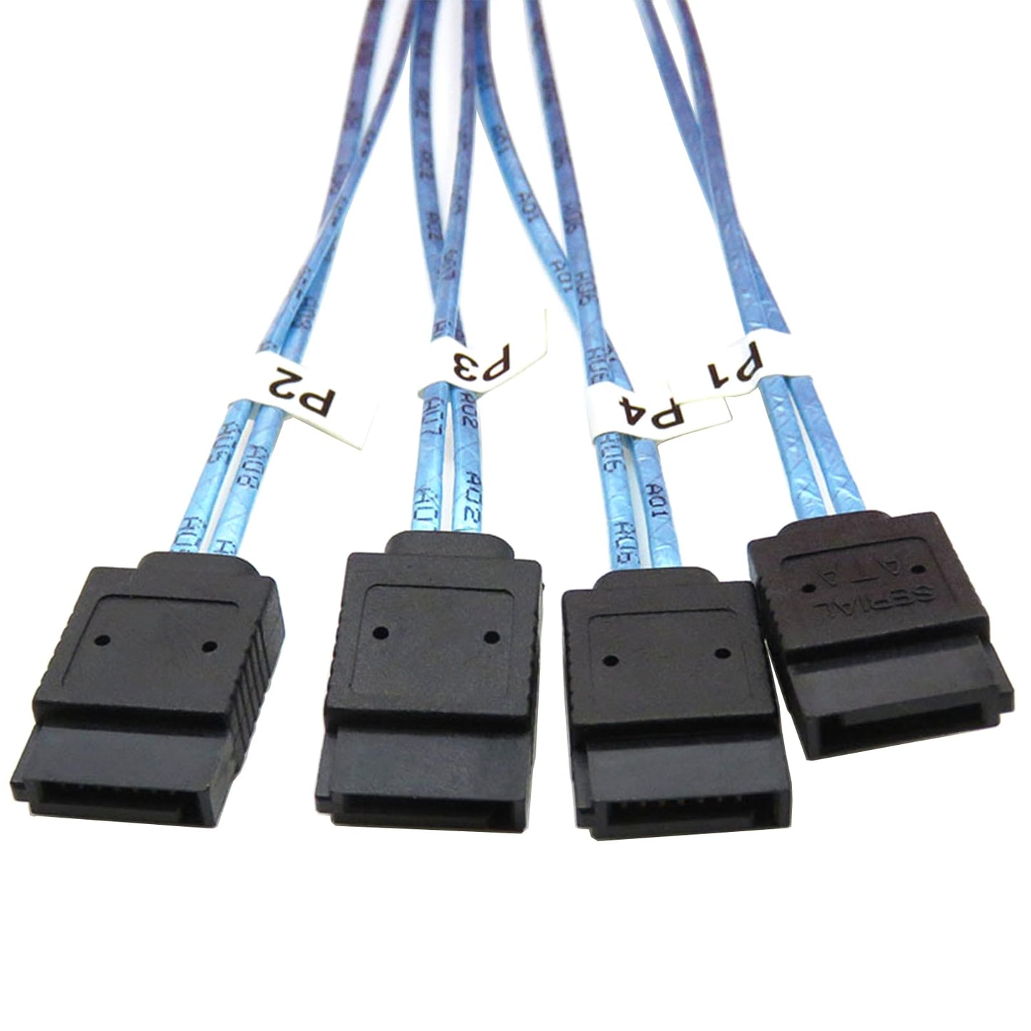 Heretom SFF-8644 to 4 Sata 7 Pin Cable, External Mini SAS HD SFF-8644 to 4 Port SATA Cable, Hard Disk Data Server Raid Cable 1 Meter 3.2 FT