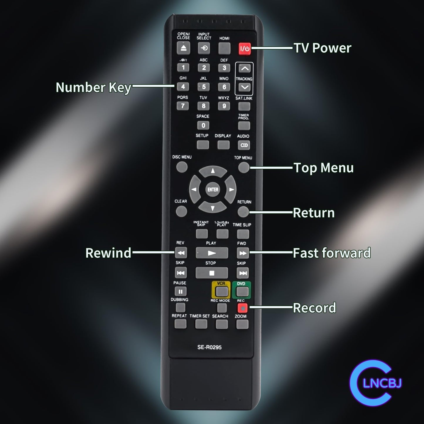 SE-R0295 Remote Control Compatible with Toshiba DVD VCR DKVR60KU DVR620KU D-VR610 D-KVR20