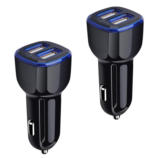 Car Charger, 2.4A 12W AndHot 2 Pack Mini Dual Port USB Car Charger Adapter Plug for iPhone 15 14 13 12 SE 11 Pro Max XR XS X 8 7 6S Plus, iPad