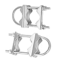 Double Antenna Mast Clamp Heavy Duty V-Jaw Bracket with U Bolts, Sturdy Mast to Mast Mounting Hardware for Outdoor Antenna?2 Sets?, Slinkdsco