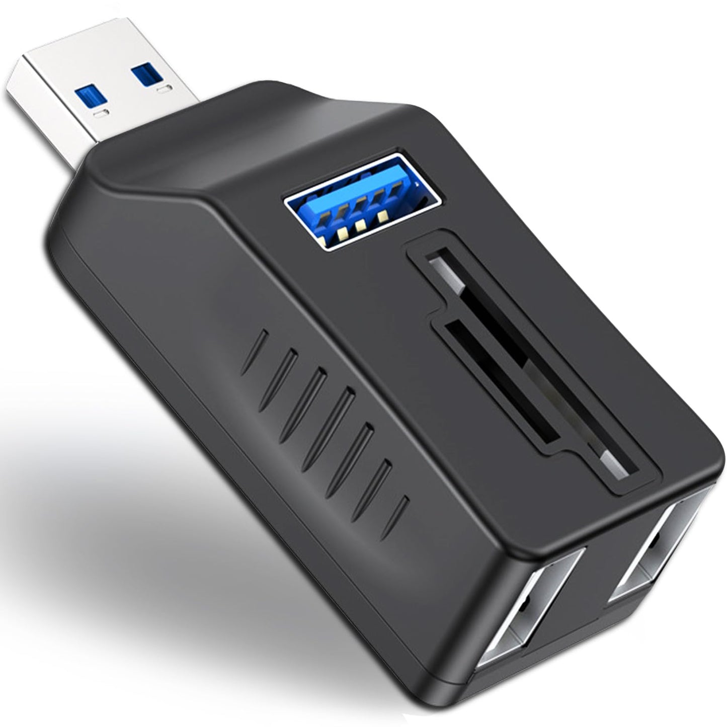 VIENON 5-Port USB 3.0 Hub with SD TF Card Reader, USB Extender Adapter with Memory SD/Micro SD Card Reader, USB 3.0/2.0 Ports, Portable USB Splitter