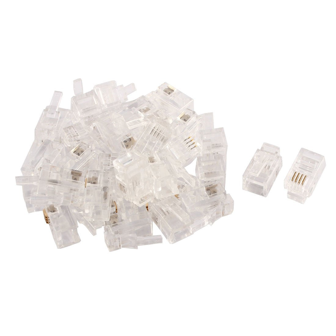 uxcell 30pcs RJ9 4P4C Modular Telephone Phone Jack Crimping Adapter Connector