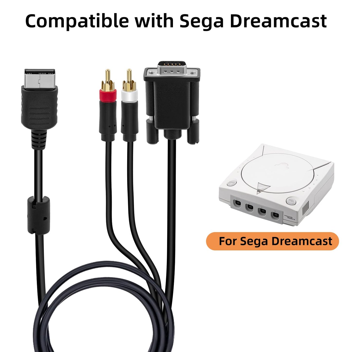 Mcbazel VGA AV Audio Video Cable for Sega Dreamcast
