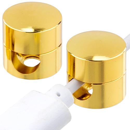 SmallCat 2pcs Desk Cable Anchors, Adjustable Metal Cord Organizers with Adhesive Dots, Cable Management Clips for Office Home Nightstand Desktop Wall