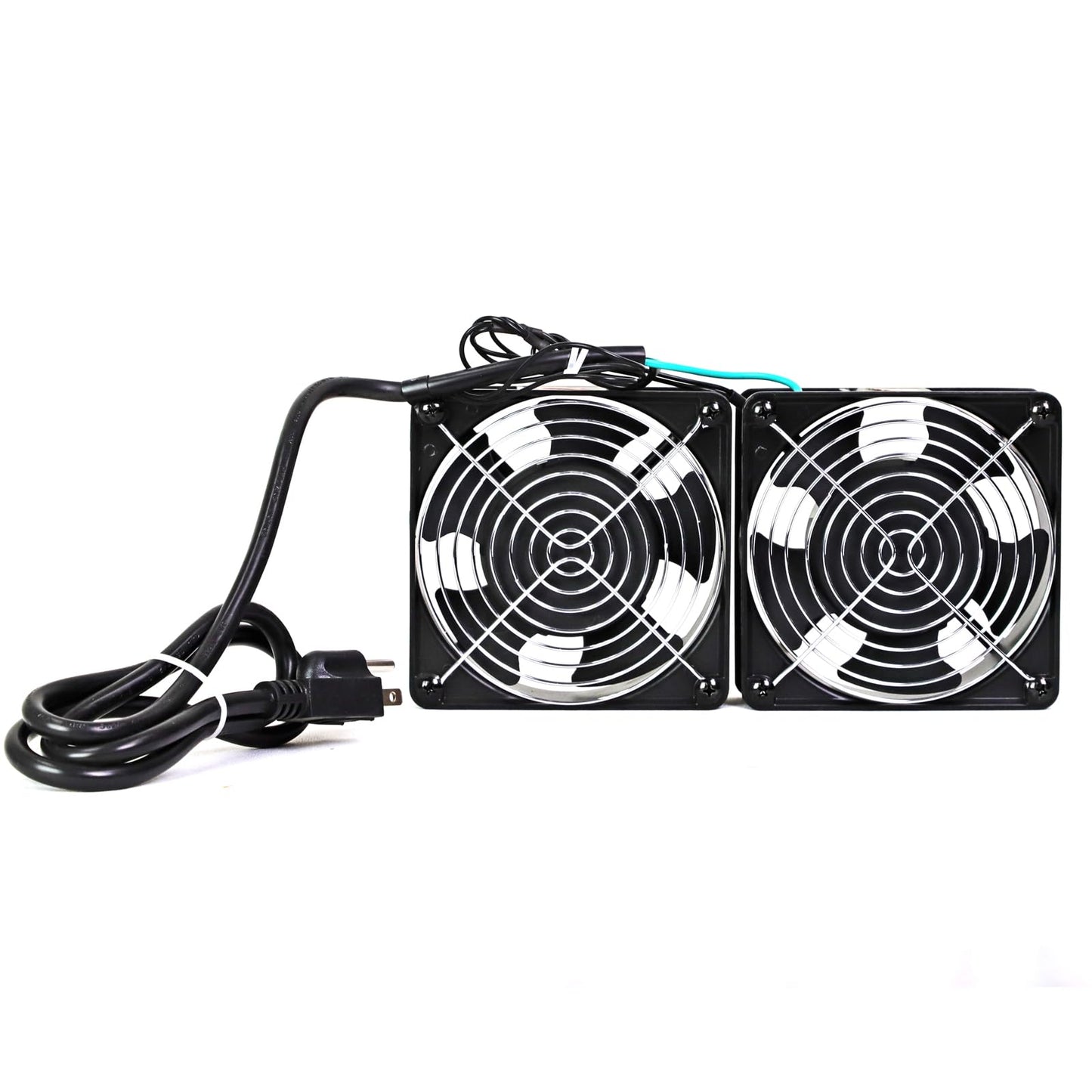 AEONS Quiet Wall Mount Cabinet Server Rack Roof 120mm Cooling Fan System - Cooling AV Home Theater Network 19” Rack Enclosure - Dual 2pc Kit Aluminum