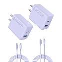 Anker iPhone Charger, 2-Pack 20W Fast USB C Charger Block, Type C Charger Fast Charging for iPhone 17/17 Pro Max/16 Series/iPad Pro and More (Purple